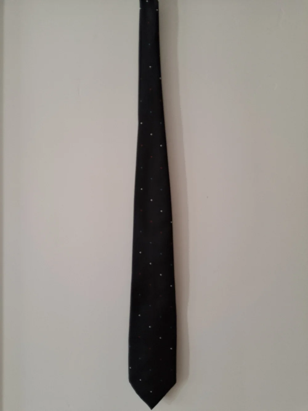 Wembley Black Tie with Red, White & Blue Microdots